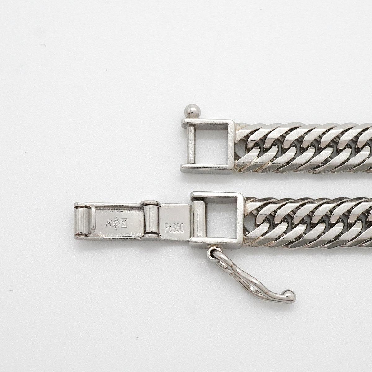 【6khh0080】喜平 ブレスレット Pt850 プラチナ トリプル 12面 20.6cm 20.4g キヘイ【中古】メンズ レディース ユニセックス