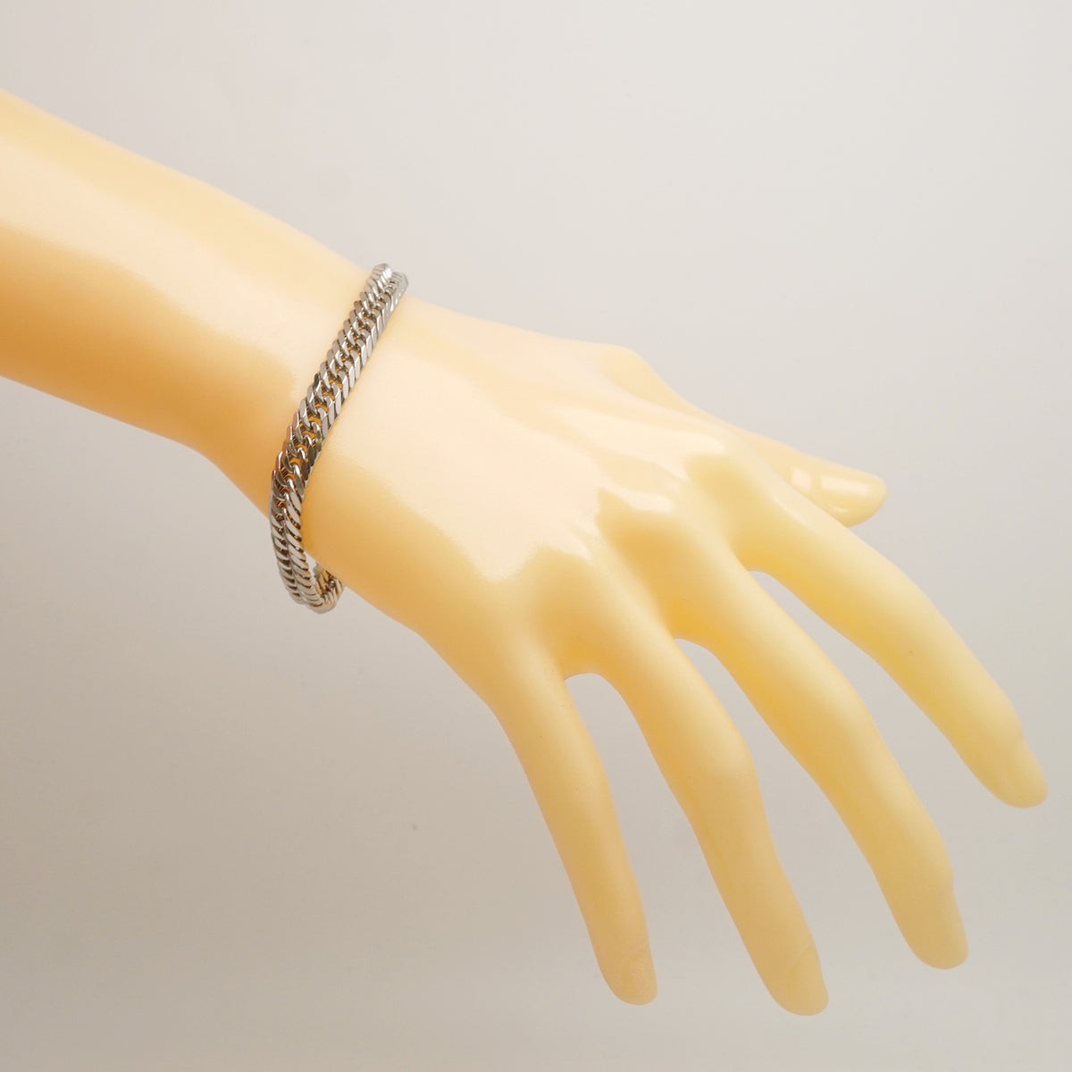 【6khh0084】喜平 ブレスレット Pt900 プラチナ 8面 トリプル 18.5cm 31g キヘイ【中古】メンズ レディース ユニセックス