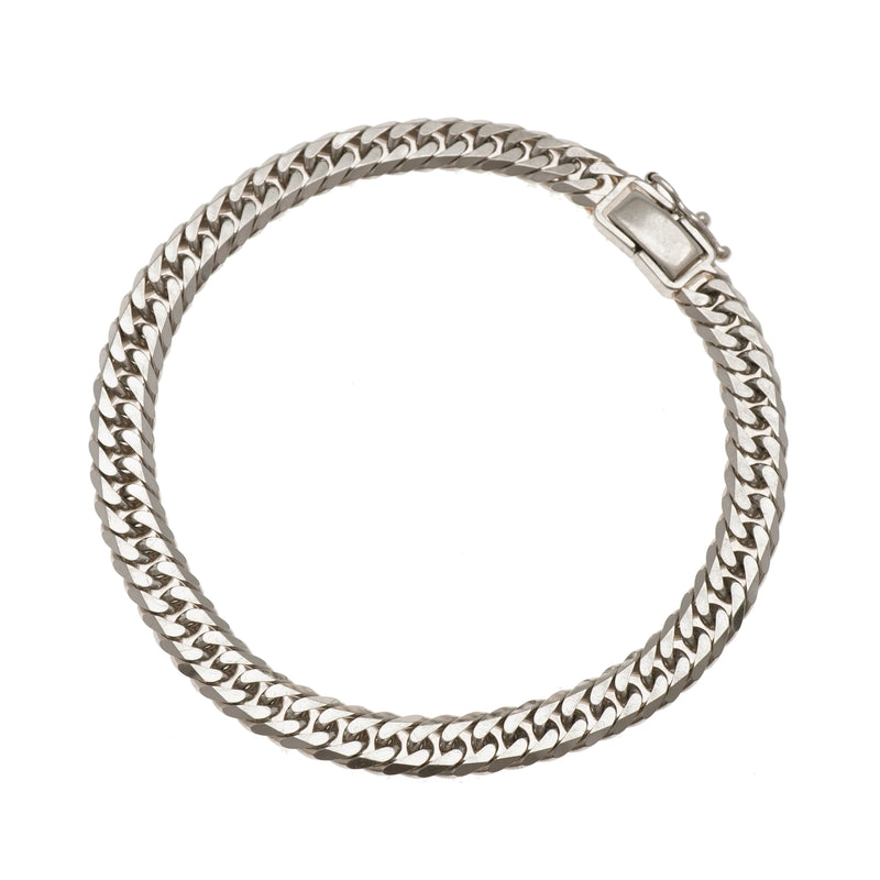 【6khh0090】喜平 ブレスレット Pt850 プラチナ 6面 ダブル 18.3cm 20.3g キヘイ【中古】メンズ レディース ユニセックス