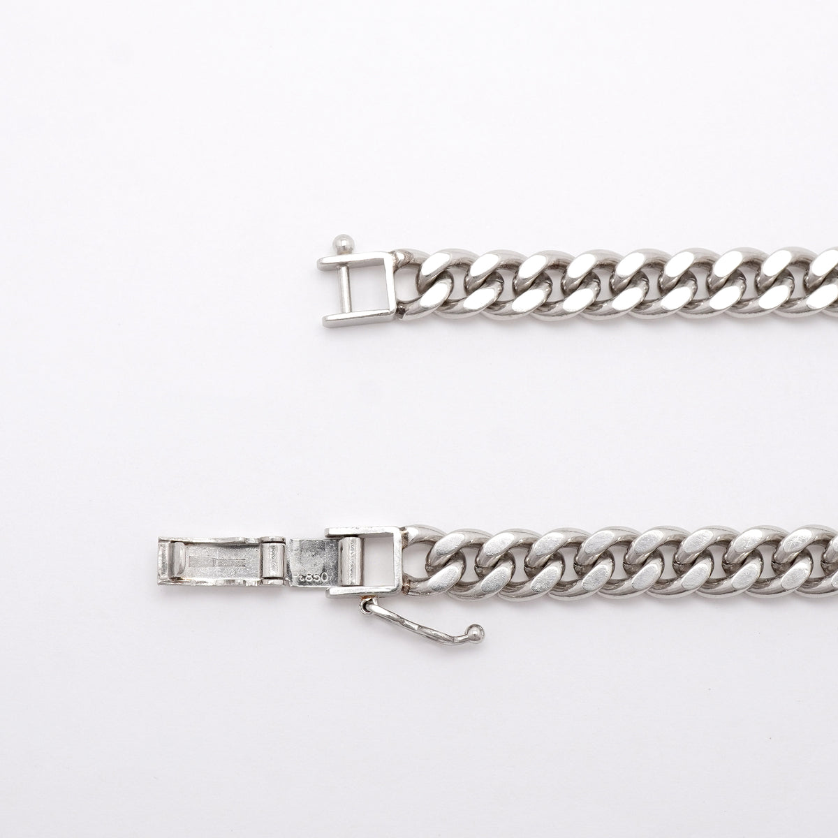 【6khh0104】喜平 ブレスレット Pt850 プラチナ 2面 シングル 18.4cm 30.8g キヘイ【中古】メンズ レディース ユニセックス