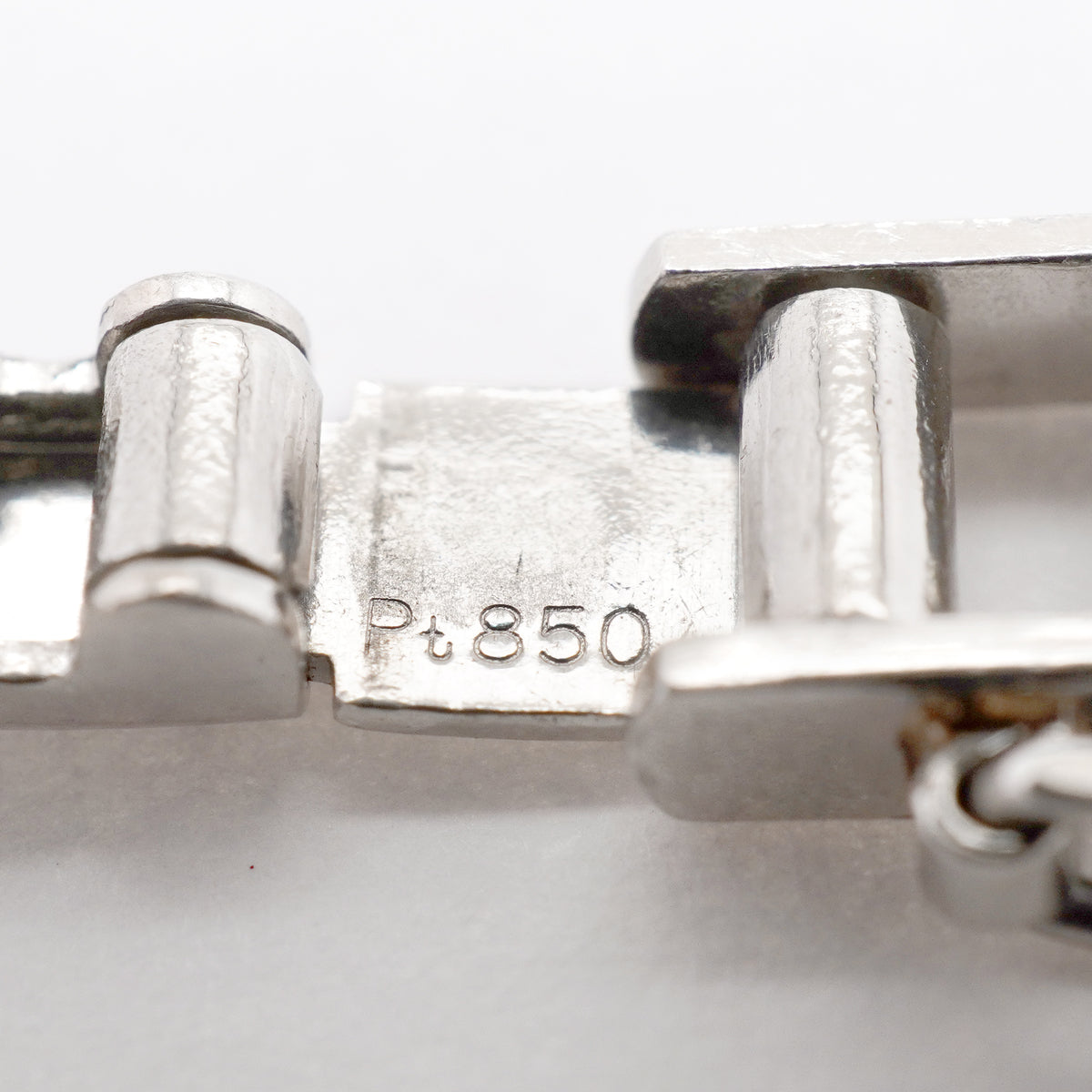 【6khh0104】喜平 ブレスレット Pt850 プラチナ 2面 シングル 18.4cm 30.8g キヘイ【中古】メンズ レディース ユニセックス
