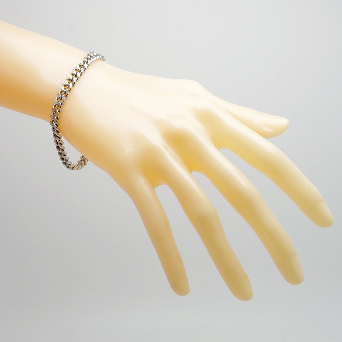 【6khh0104】喜平 ブレスレット Pt850 プラチナ 2面 シングル 18.4cm 30.8g キヘイ【中古】メンズ レディース ユニセックス
