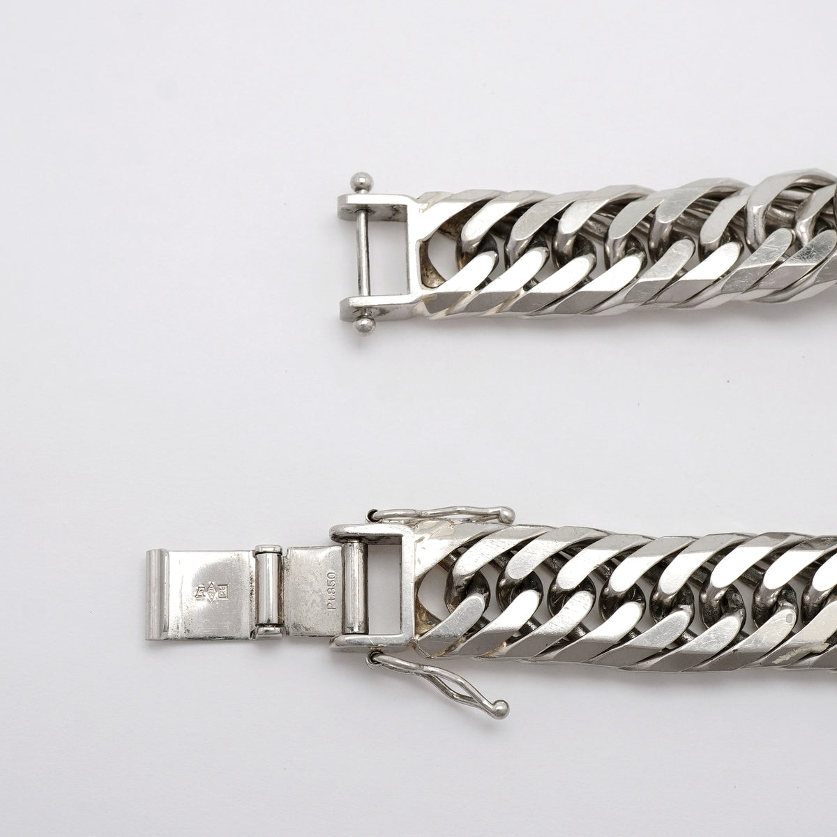 【6khi0006】喜平 ブレスレット Pt850 プラチナ 8面 トリプル 21.1cm 102.5g キヘイ【中古】メンズ レディース ユニセックス