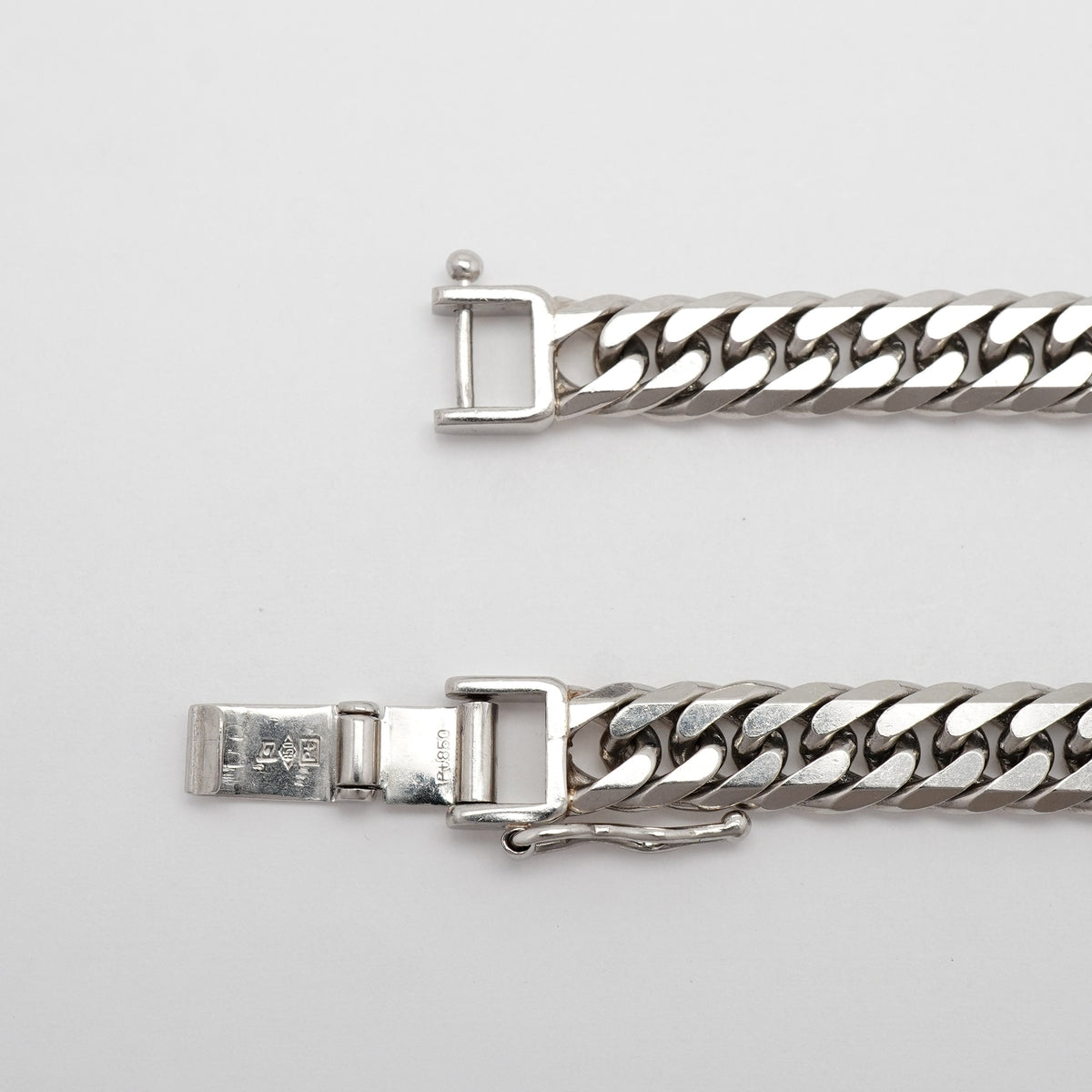 【6khi0021】喜平 ブレスレット Pt850 プラチナ 6面 ダブル 20.2cm 30g キヘイ【中古】メンズ レディース ユニセックス