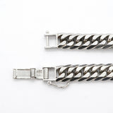 【6khi0032】喜平 ブレスレット Pt850 プラチナ 6面 ダブル 20.8cm 50.5g キヘイ【中古】メンズ レディース ユニセックス