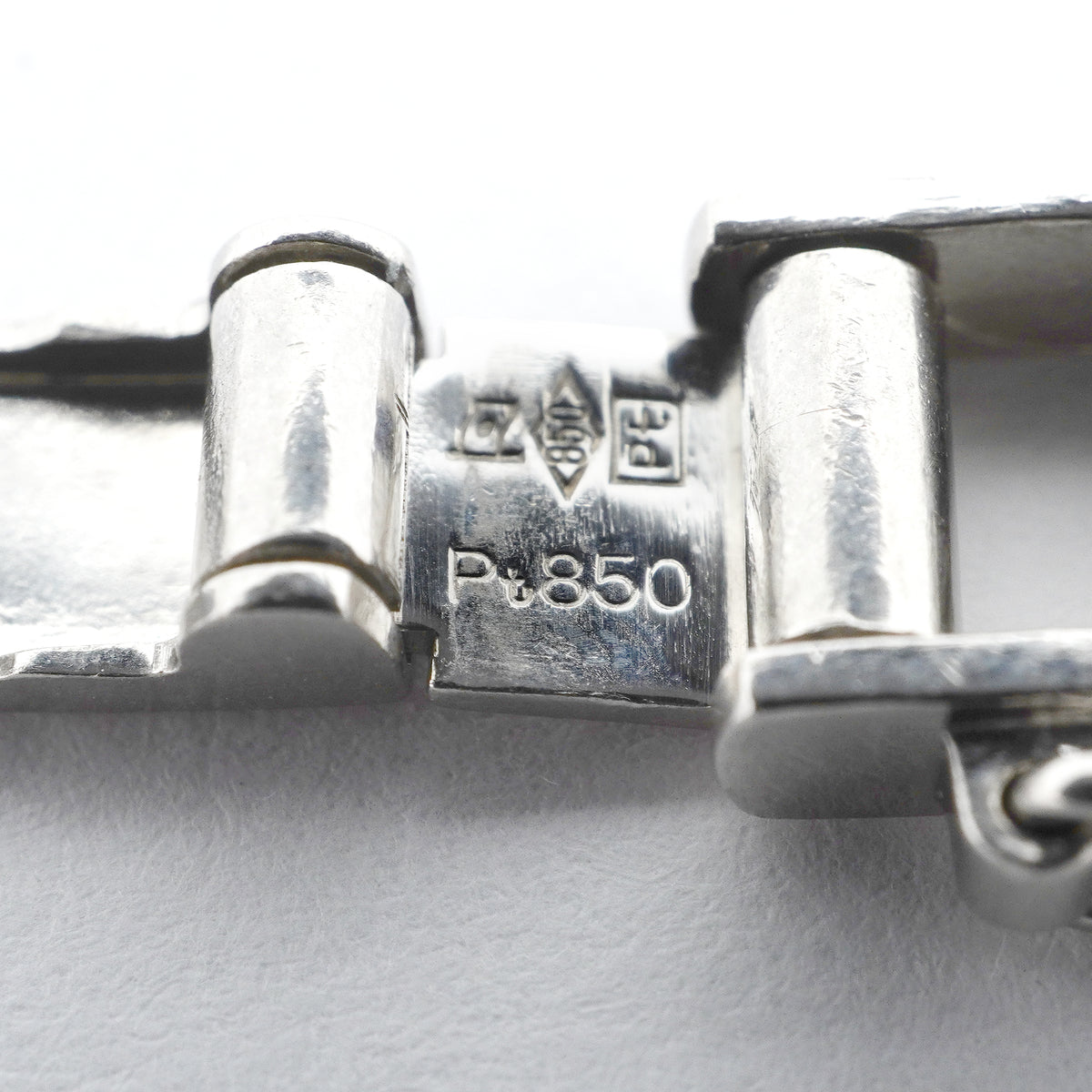 【6khi0032】喜平 ブレスレット Pt850 プラチナ 6面 ダブル 20.8cm 50.5g キヘイ【中古】メンズ レディース ユニセックス