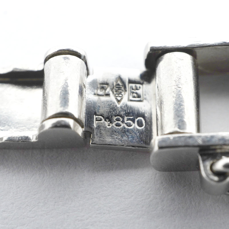 【6khi0032】喜平 ブレスレット Pt850 プラチナ 6面 ダブル 20.8cm 50.5g キヘイ【中古】メンズ レディース ユニセックス