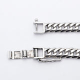 【6khi0046】喜平 ブレスレット Pt850 プラチナ 6面 ダブル 21.4cm 19.7g キヘイ【中古】メンズ レディース ユニセックス