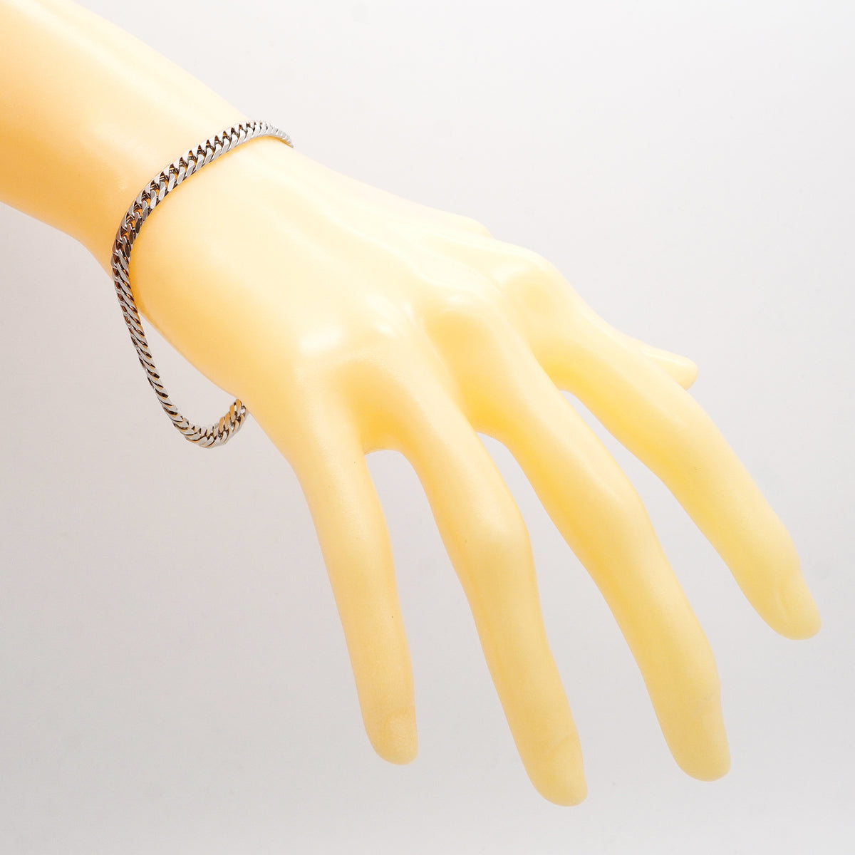 【6khi0046】喜平 ブレスレット Pt850 プラチナ 6面 ダブル 21.4cm 19.7g キヘイ【中古】メンズ レディース ユニセックス