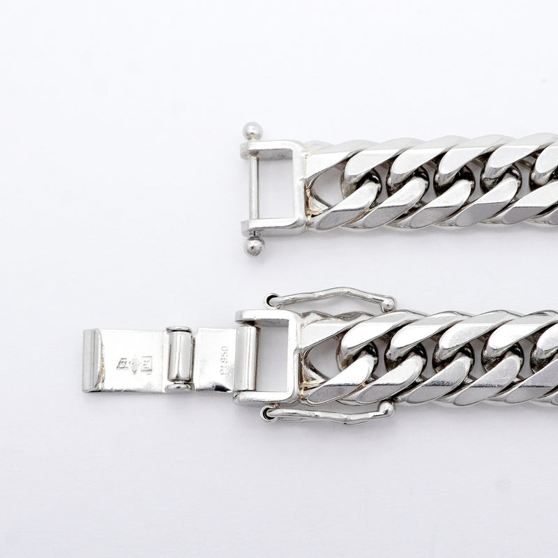 【6khi0092】喜平 ブレスレット Pt850 プラチナ 6面 ダブル 20.4cm 50.4g キヘイ【中古】メンズ レディース ユニセックス
