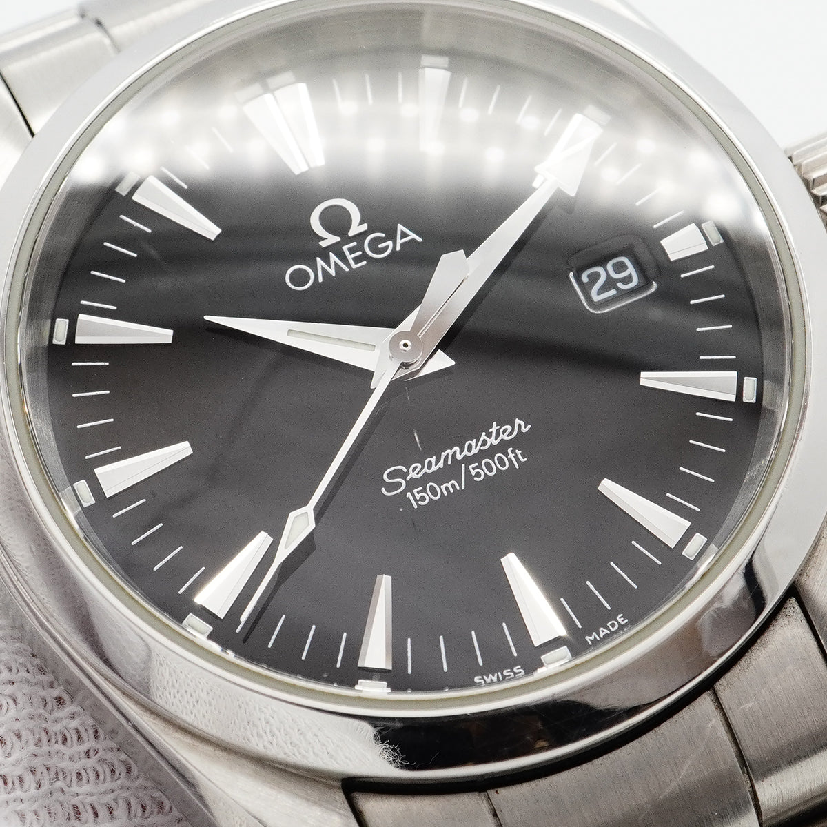 【6wca0088】オメガ シーマスター 2518.50 黒文字盤【中古】腕時計 ボーイズ