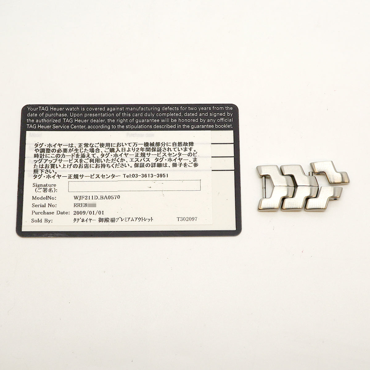 【6wee0380】タグホイヤー リンク タイガーウッズモデル WJF211D 黒文字盤【中古】腕時計 メンズ