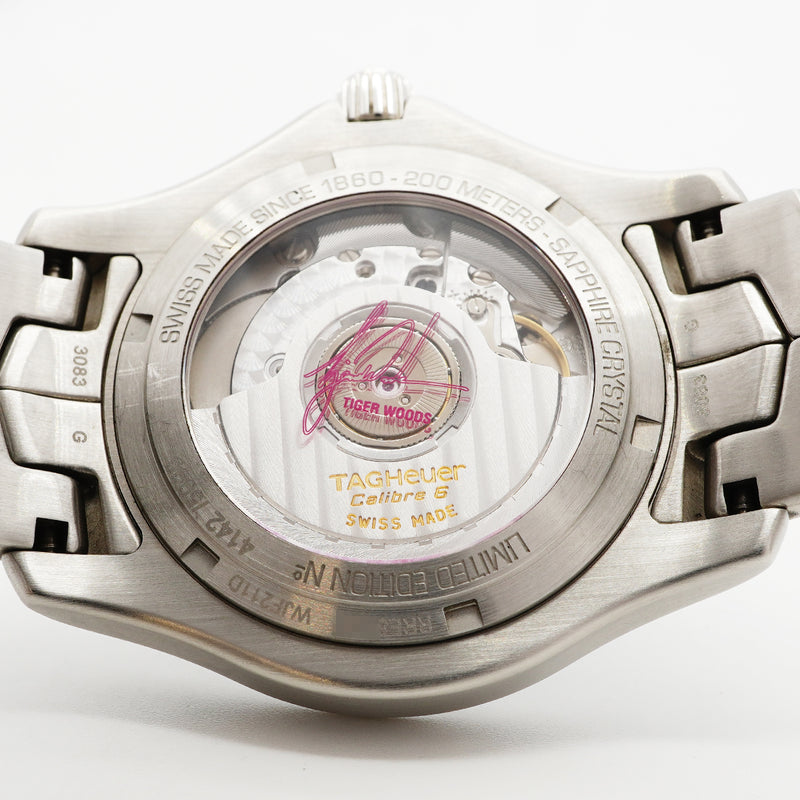 【6wee0380】タグホイヤー リンク タイガーウッズモデル WJF211D 黒文字盤【中古】腕時計 メンズ