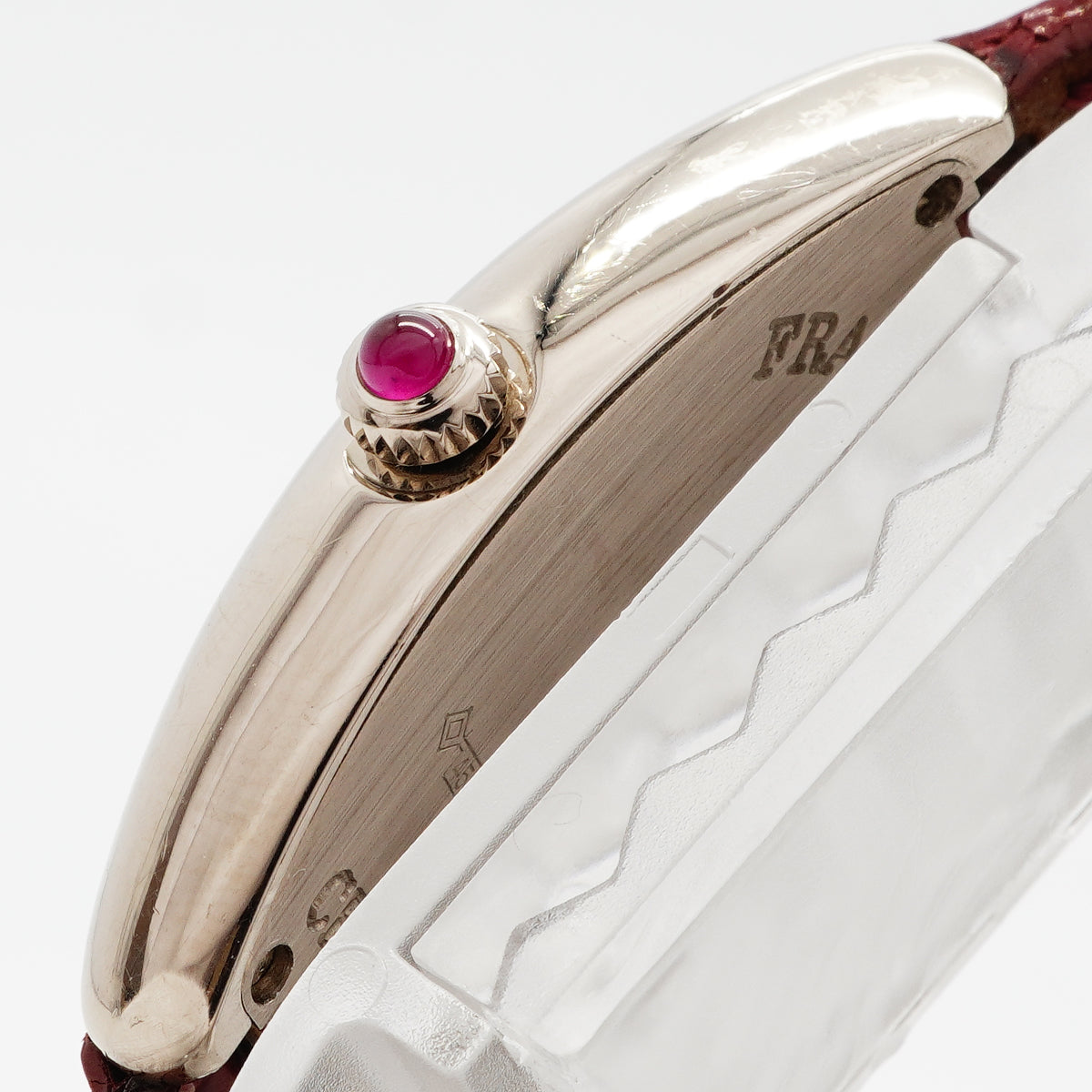 【6wee0386】フランクミュラー トノ―カーベックス クロノメトロ K18WG 1752QZCHRONOMETRO 赤文字盤【中古】腕時計 レディース