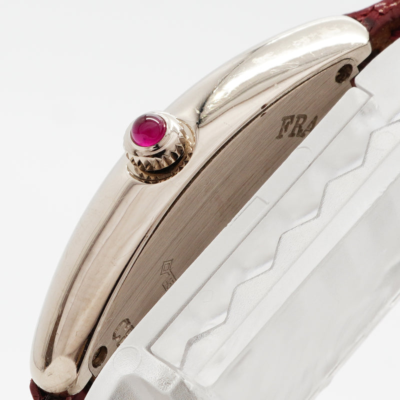 【6wee0386】フランクミュラー トノ―カーベックス クロノメトロ K18WG 1752QZCHRONOMETRO 赤文字盤【中古】腕時計 レディース