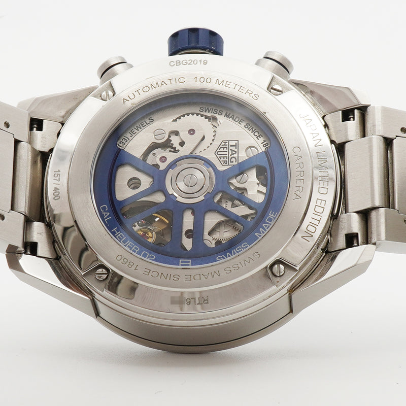 【6wfa0011】タグホイヤー カレラ 日本限定400本 CBG2019 スケルトン文字盤【中古】腕時計 メンズ