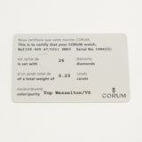 【6wfc0190】コルム トラピーズ ダイヤ 105.405.47 青文字盤【中古】腕時計 レディース