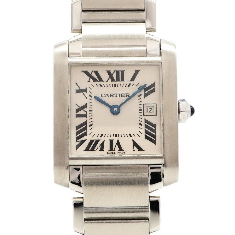 【6wfc0200】カルティエ タンクフランセーズMM W51011Q3 アイボリー文字盤【中古】腕時計 メンズ レディース ユニセックス