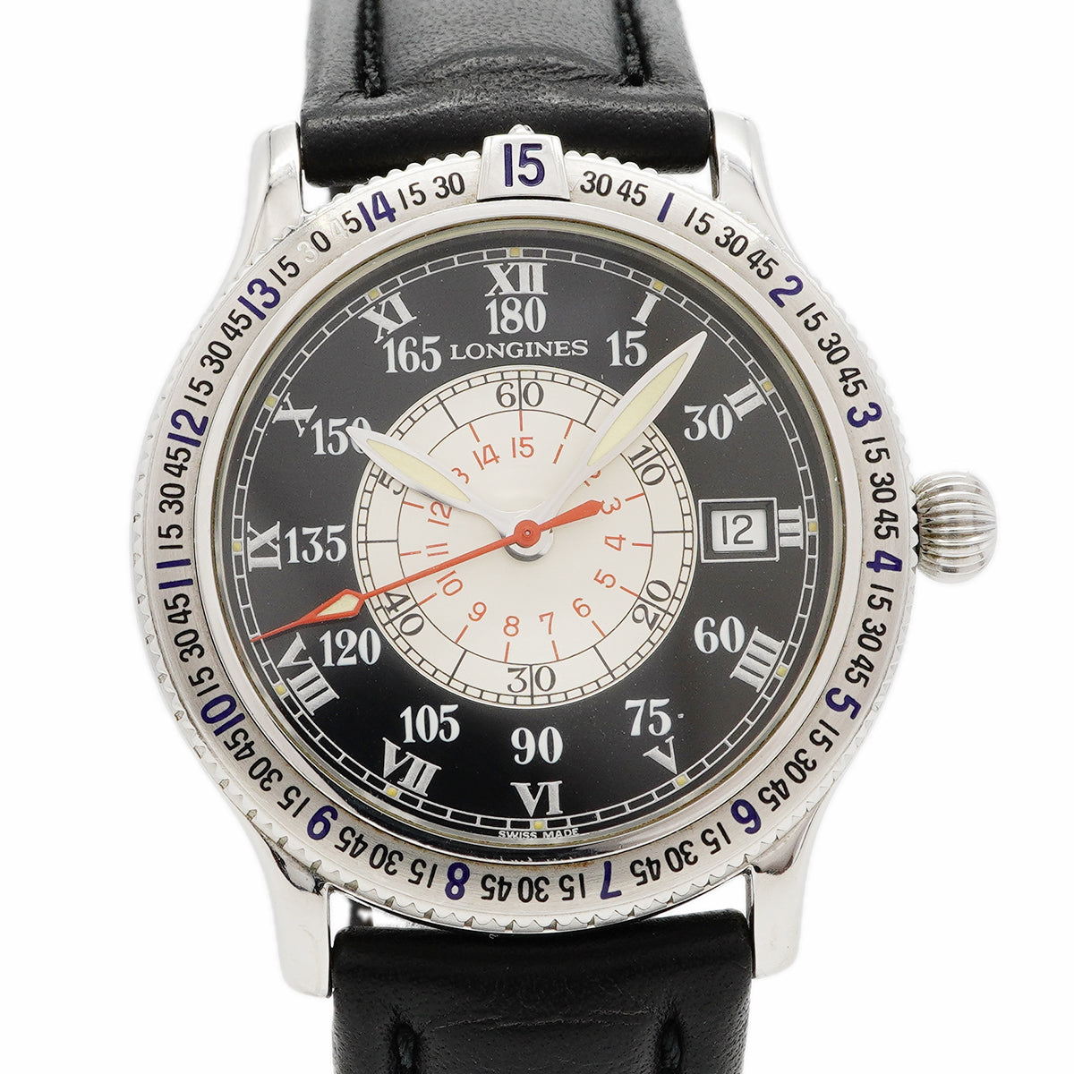 【6wfc0203】ロンジン リンドバーグ L2.617.4 黒文字盤【中古】腕時計 メンズ