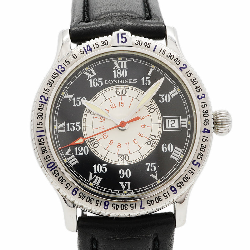 【6wfc0203】ロンジン リンドバーグ L2.617.4 黒文字盤【中古】腕時計 メンズ