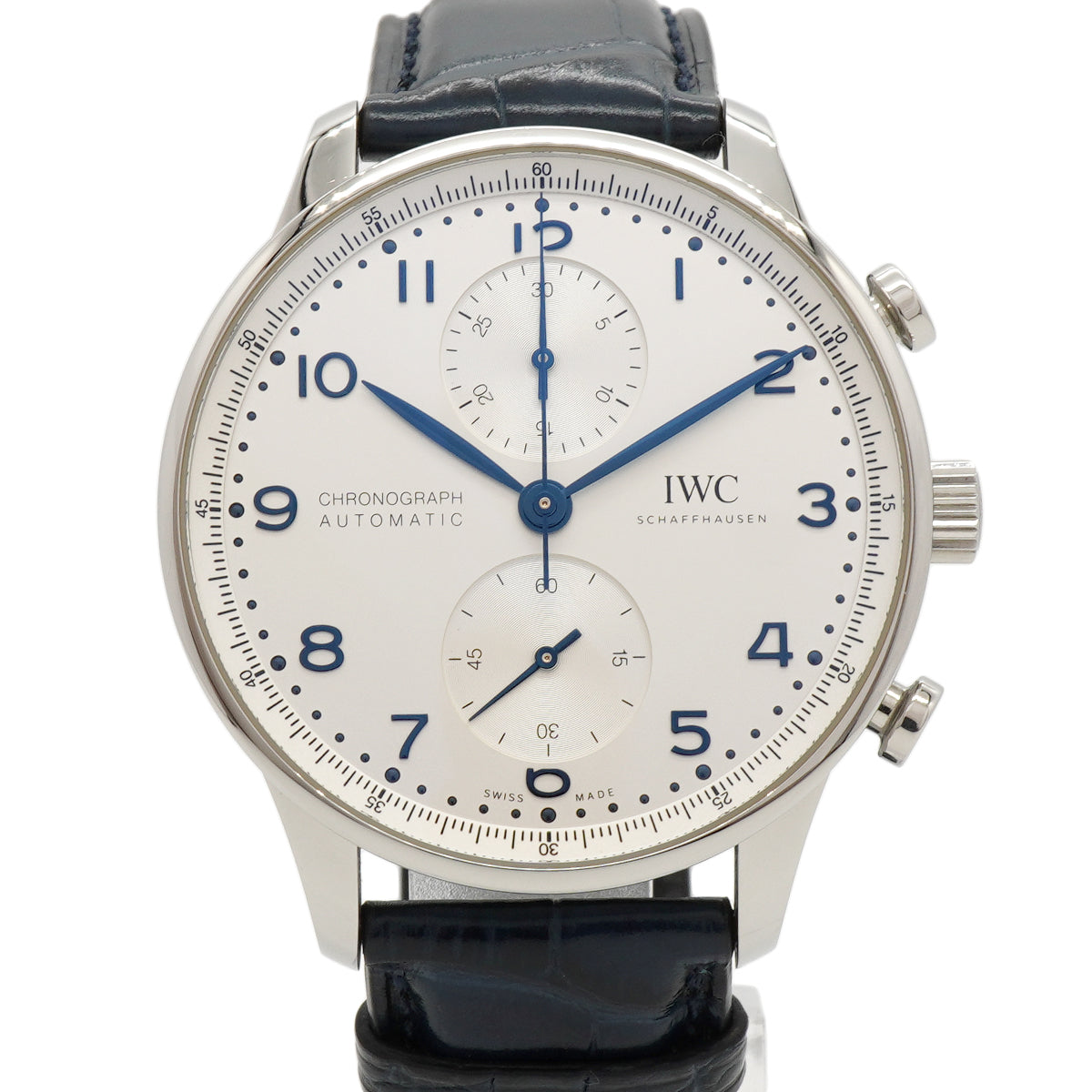 【6wfc0219】IWC アイダブリューシー シャフハウゼン ポルトキーゼ クロノグラフ IW371605 シルバー文字盤【中古】腕時計 メンズ