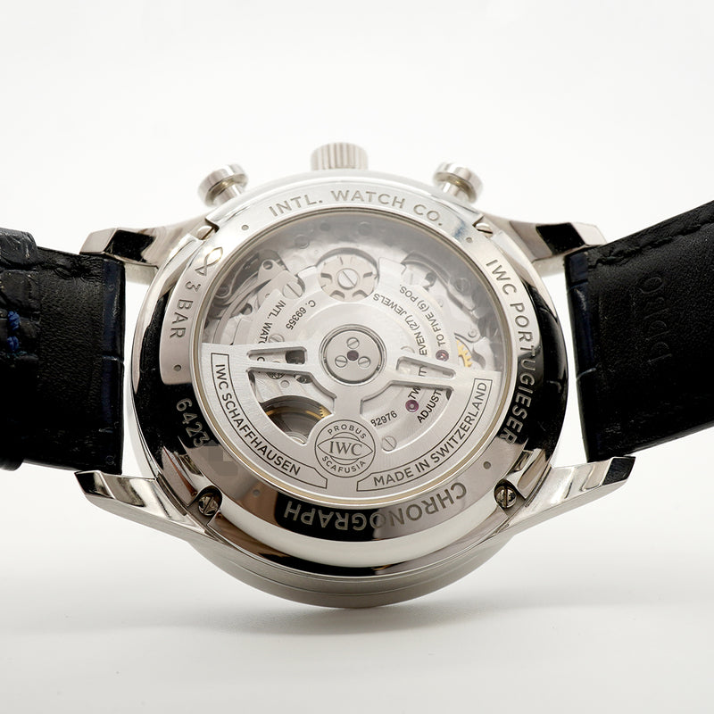 【6wfc0219】IWC アイダブリューシー シャフハウゼン ポルトキーゼ クロノグラフ IW371605 シルバー文字盤【中古】腕時計 メンズ