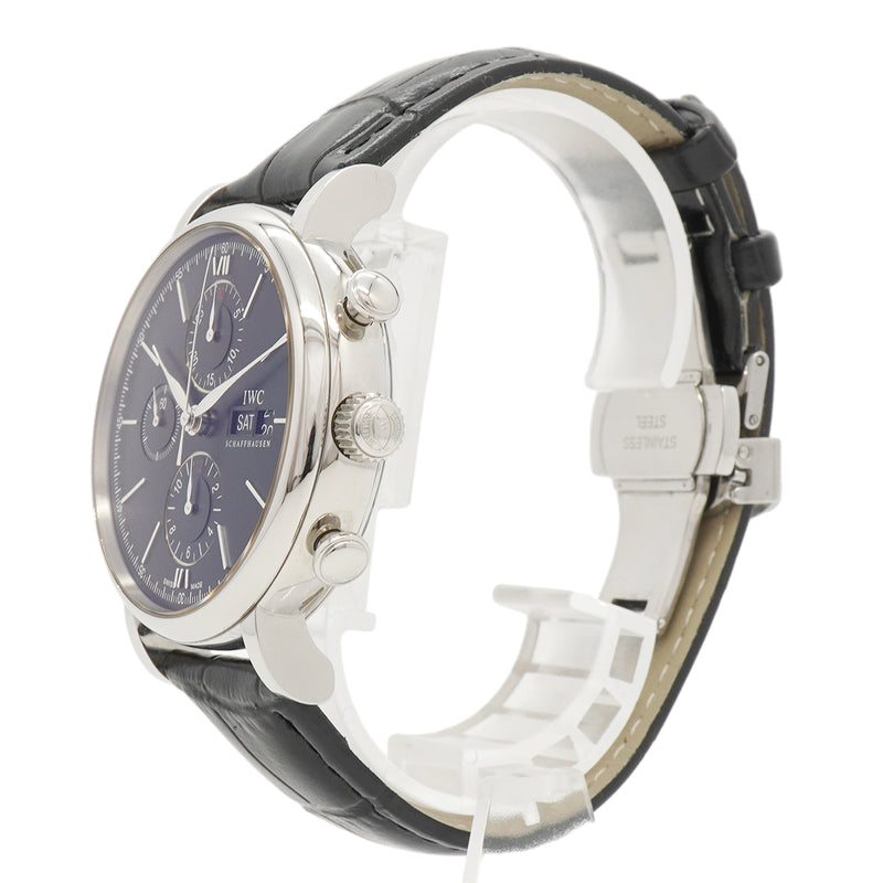 【6wfc0220】IWC アイダブリューシー シャフハウゼン ポートフィノ クロノグラフ IW391008 黒文字盤【中古】腕時計 メンズ