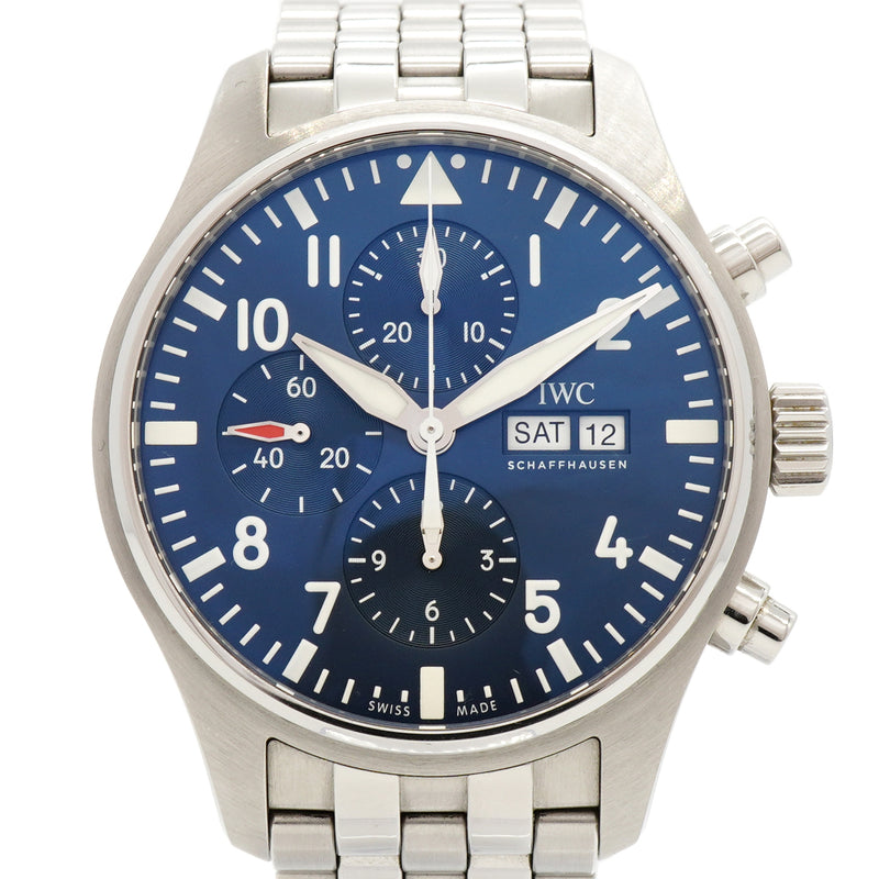 【6wfc0221】IWC アイダブリューシー シャフハウゼン パイロットウォッチ プティ プランス IW377717 青文字盤【中古】腕時計 メンズ