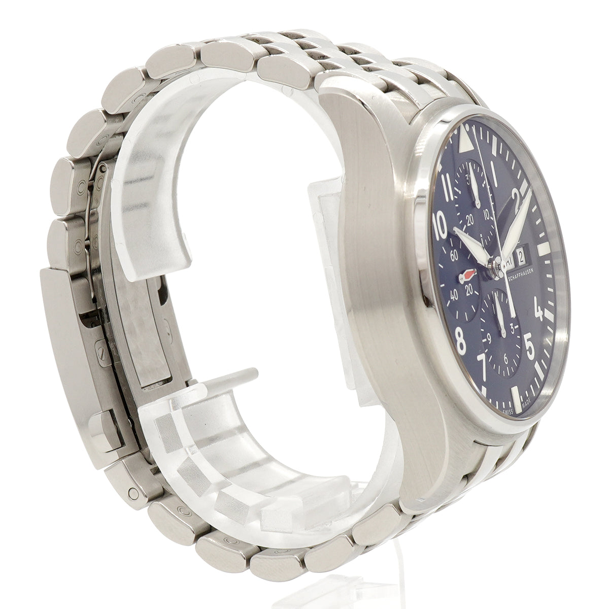 【6wfc0221】IWC アイダブリューシー シャフハウゼン パイロットウォッチ プティ プランス IW377717 青文字盤【中古】腕時計 メンズ