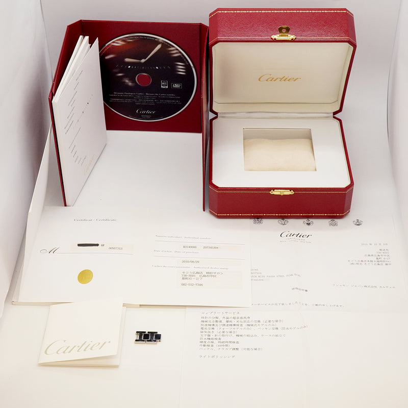 【6wfd0272】カルティエ ミスパシャ W3140008 ピンク文字盤【中古】腕時計 レディース