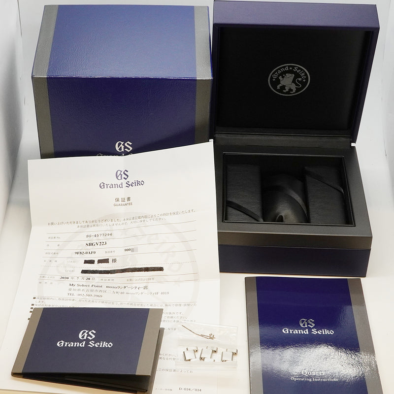 【6wfd0299】セイコー グランドセイコー SBGV223/9F82-0AF0 黒文字盤【中古】腕時計 メンズ