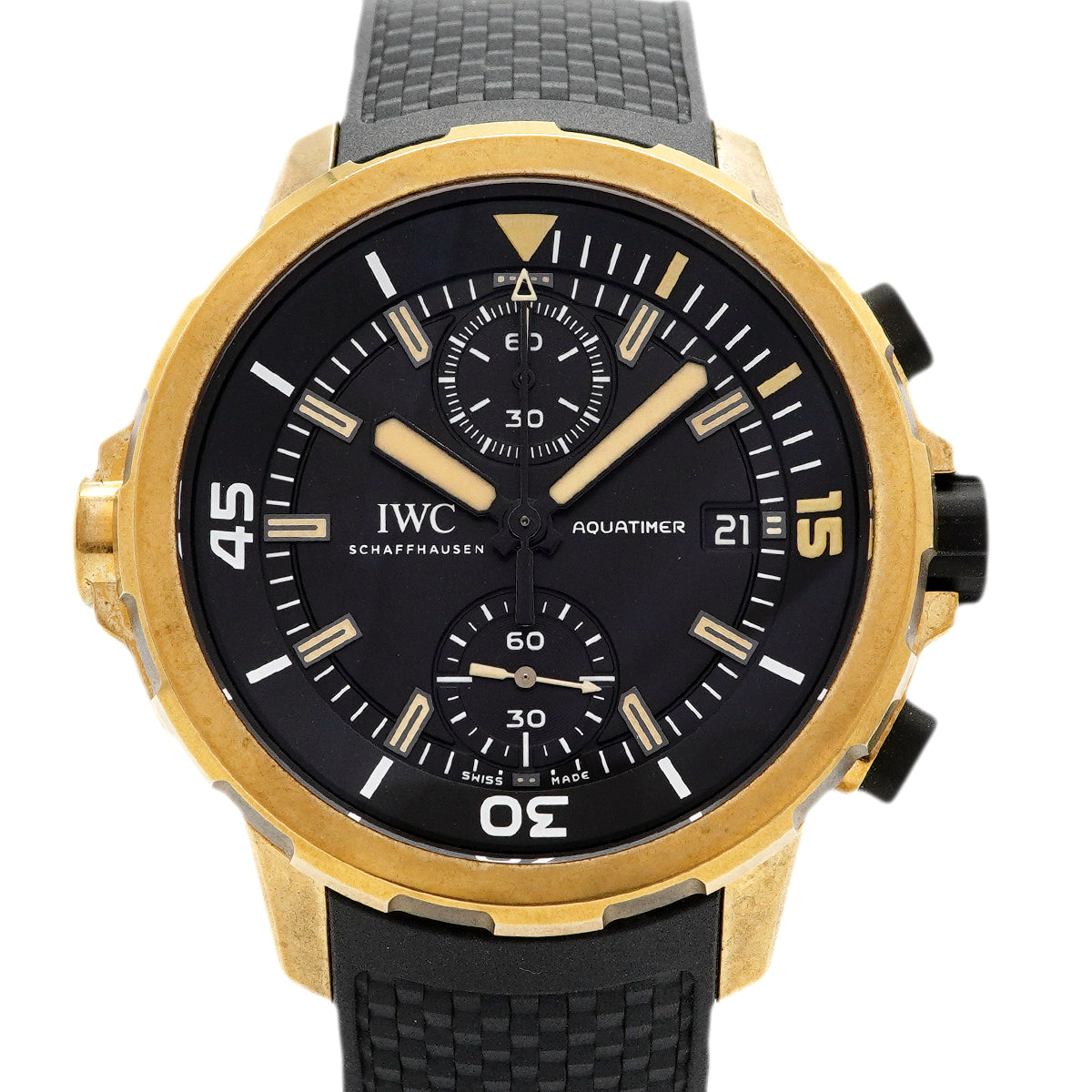 【6wfd0303】IWC アイダブリューシー シャフハウゼン アクアタイマー エクスペディション チャールズダーウィン IW379503 黒文字盤【中古】腕時計 メンズ