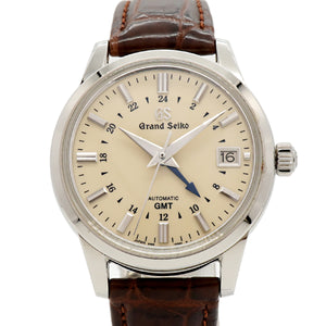 ★SALE【6wfd0320】セイコー グランドセイコー メカニカルGMT SBGM221/9S66-00A0 アイボリー文字盤【中古】腕時計 メンズ