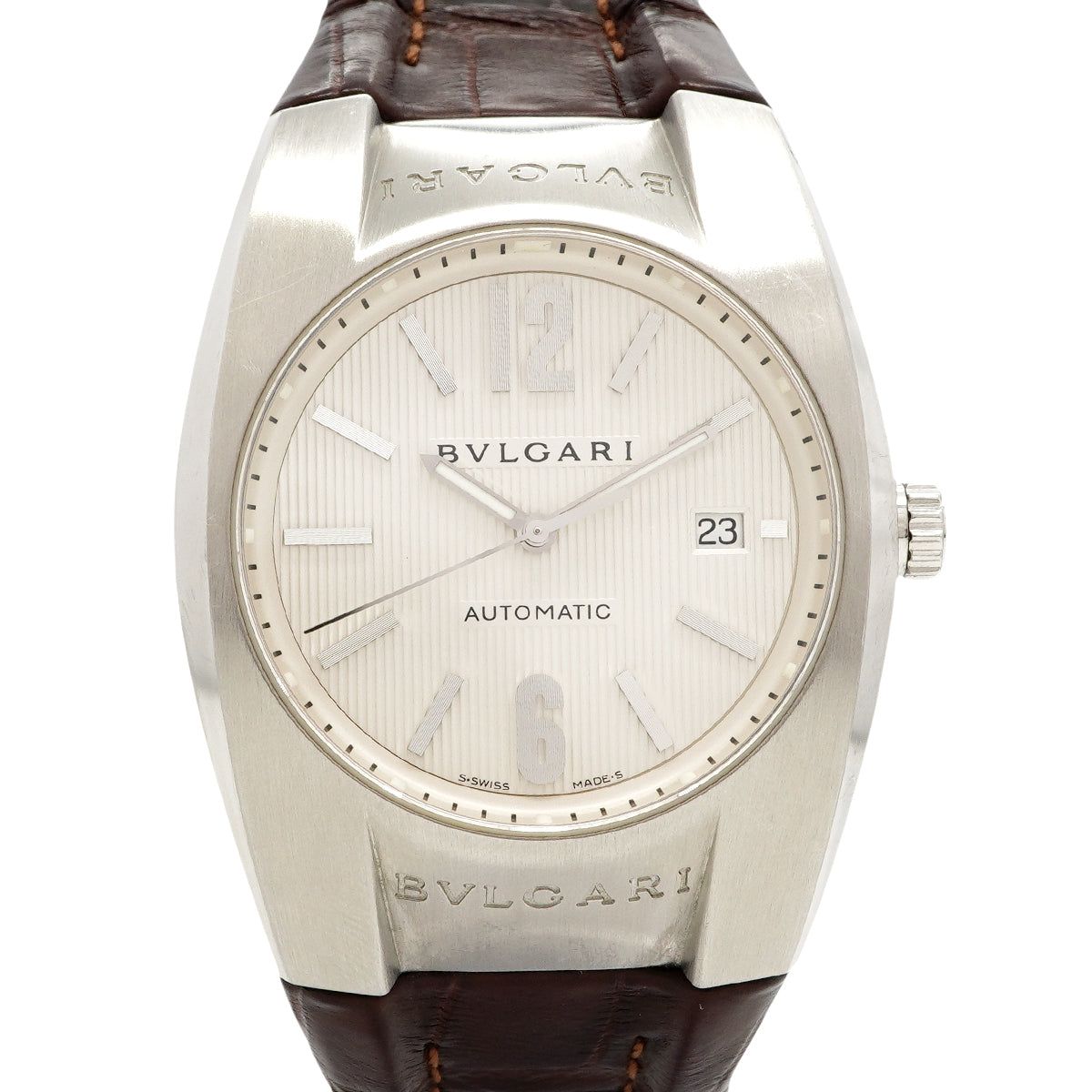 【6wfd0340】ブルガリ エルゴン EG40S シルバー文字盤【中古】腕時計 メンズ