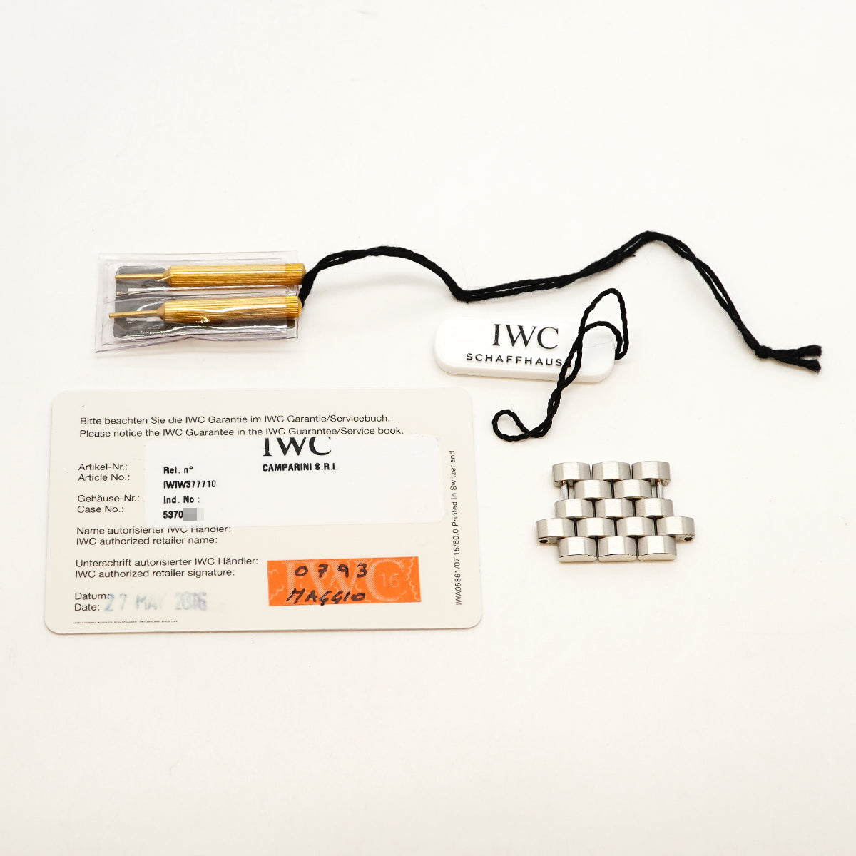 【6wga0043】IWC アイダブリューシー シャフハウゼン パイロットウォッチ クロノグラフ IW377710 黒文字盤【中古】腕時計 メンズ