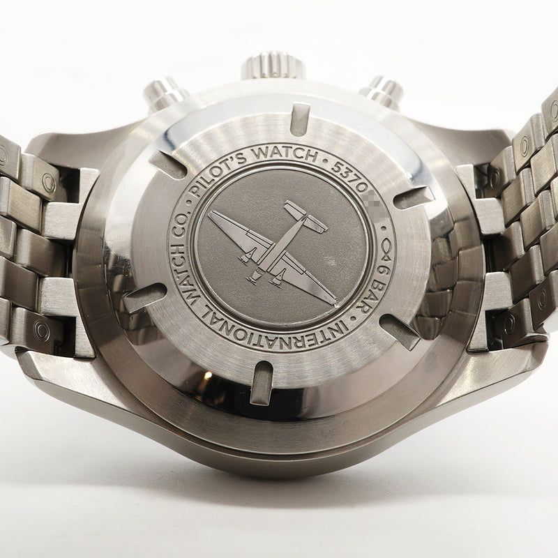 【6wga0043】IWC アイダブリューシー シャフハウゼン パイロットウォッチ クロノグラフ IW377710 黒文字盤【中古】腕時計 メンズ