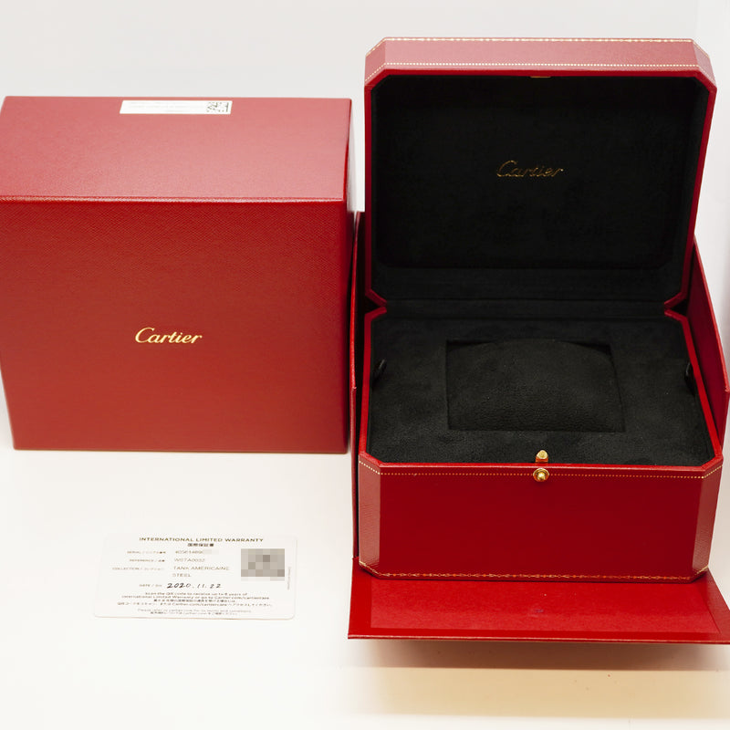 【6wga0065】カルティエ タンクアメリカン ミニ WSTA0032 シルバー文字盤【中古】腕時計 レディース