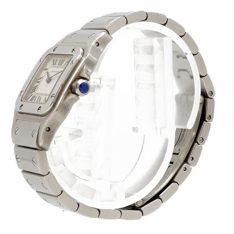 【6wgb0124】カルティエ サントスガルべSM W20056D6 シルバー文字盤【中古】腕時計 レディース