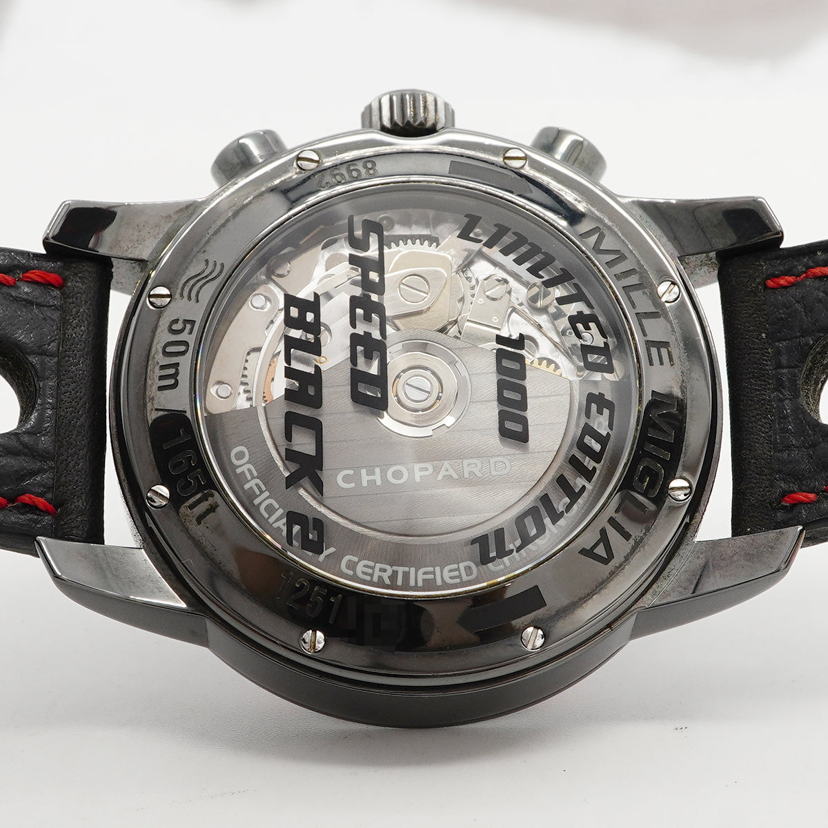 【6wgb0137】ショパール ミッレミリア GMT スピードブラック2 16/8992 黒文字盤【中古】腕時計 メンズ