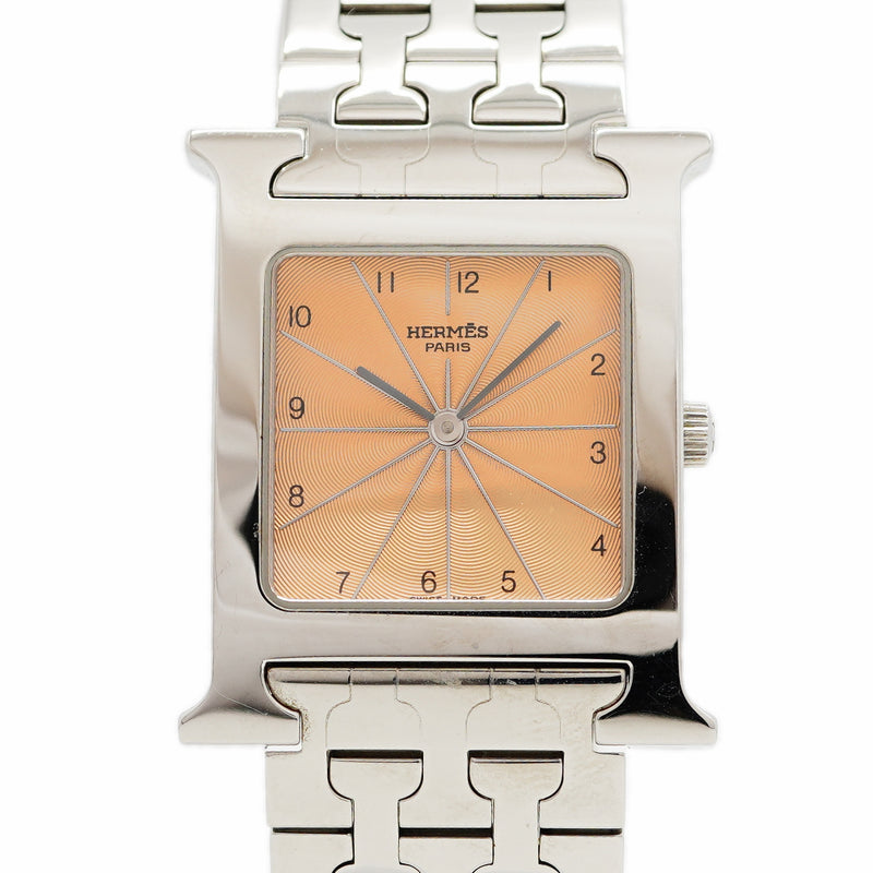 【6wgb0142】エルメス Hウォッチ HH1.510 オレンジ文字盤【中古】腕時計 ボーイズ
