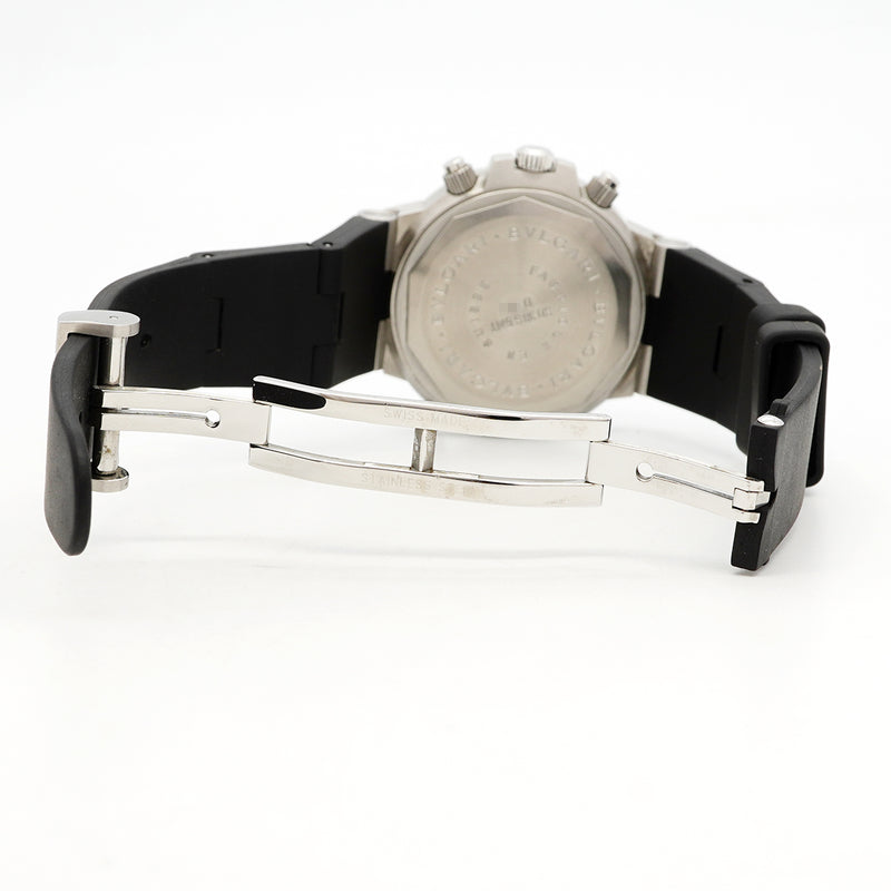 【6wgc0172】ブルガリ ディアゴノ スクーバ GMT SD38SGMT 黒文字盤【中古】腕時計 メンズ