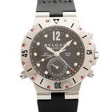 【6wgc0172】ブルガリ ディアゴノ スクーバ GMT SD38SGMT 黒文字盤【中古】腕時計 メンズ
