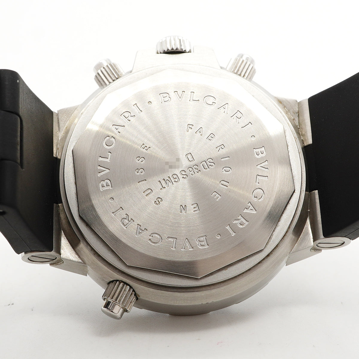 【6wgc0172】ブルガリ ディアゴノ スクーバ GMT SD38SGMT 黒文字盤【中古】腕時計 メンズ