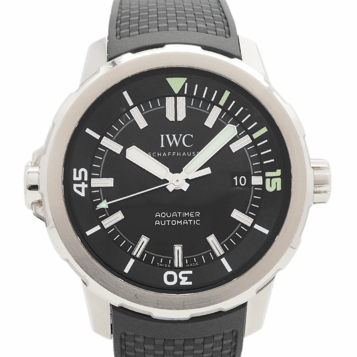 【6wgc0176】IWC アイダブリューシー シャフハウゼン アクアタイマー IW329002 黒文字盤【中古】腕時計 メンズ