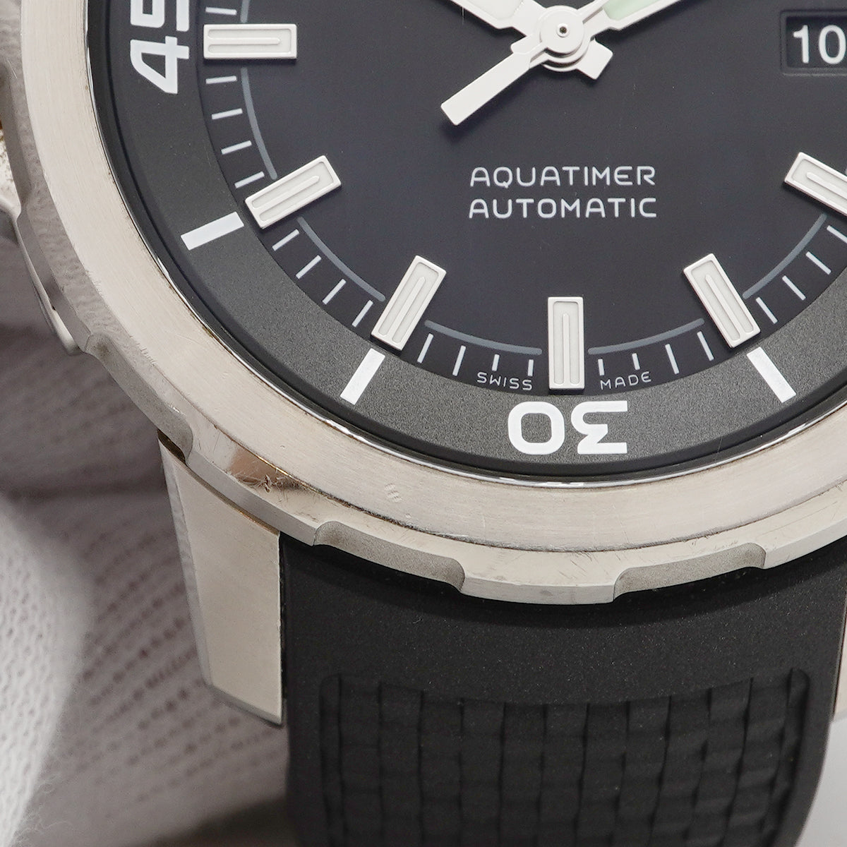 【6wgc0176】IWC アイダブリューシー シャフハウゼン アクアタイマー IW329002 黒文字盤【中古】腕時計 メンズ