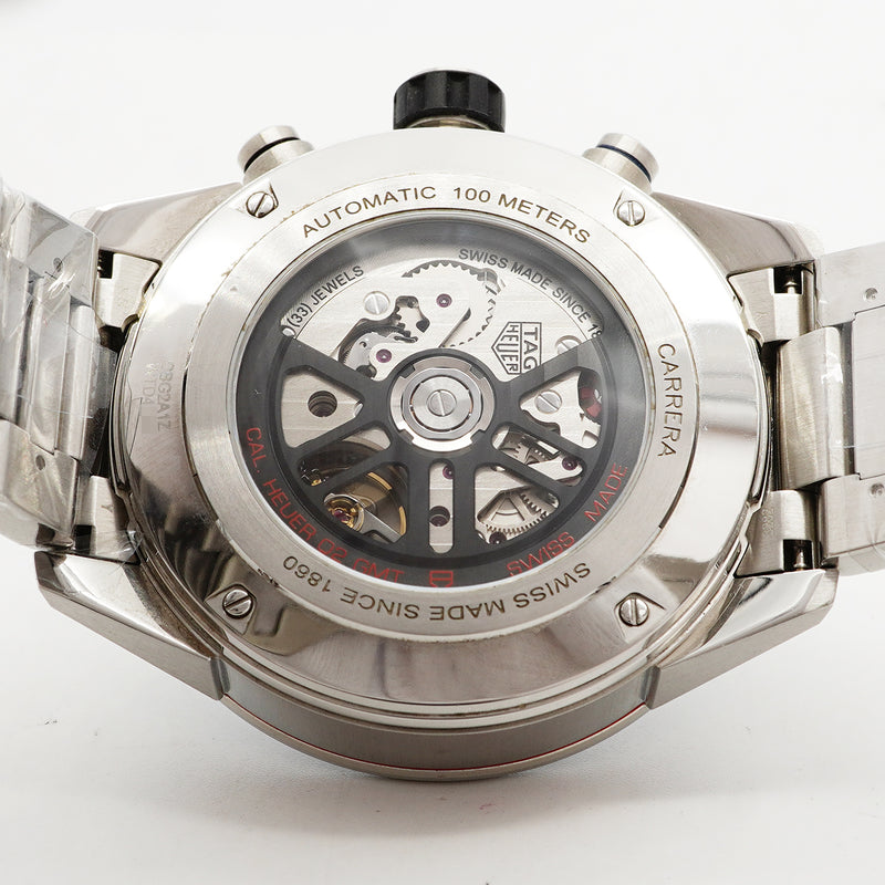 【6wgc0199】タグホイヤー カレラ キャリバーホイヤー02 GMT CBG2A1Z スケルトン文字盤【中古】腕時計 メンズ