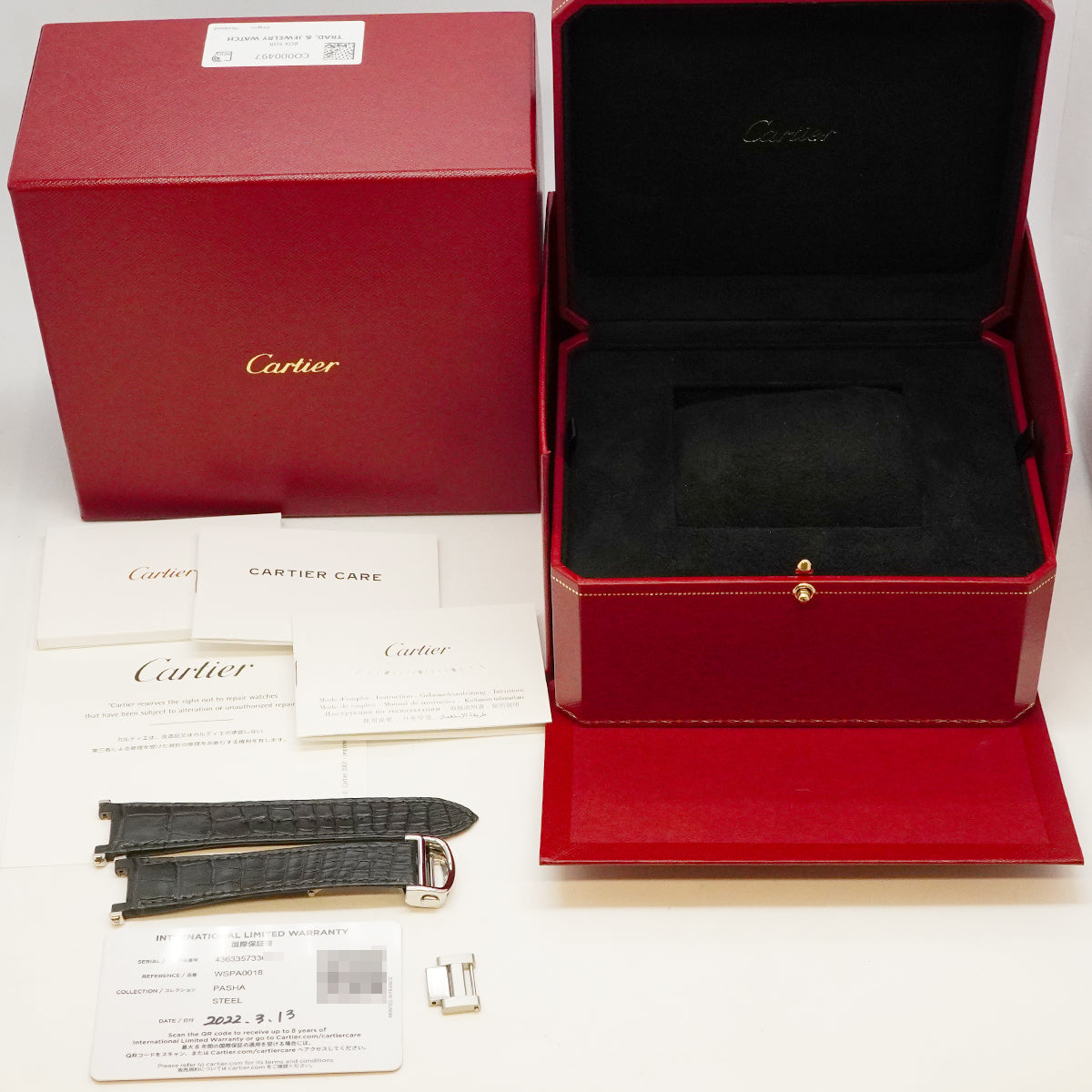 【6wgd0261】カルティエ パシャ クロノグラフ WSPA0018 シルバー文字盤【中古】腕時計 メンズ