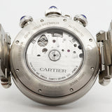 【6wgd0261】カルティエ パシャ クロノグラフ WSPA0018 シルバー文字盤【中古】腕時計 メンズ