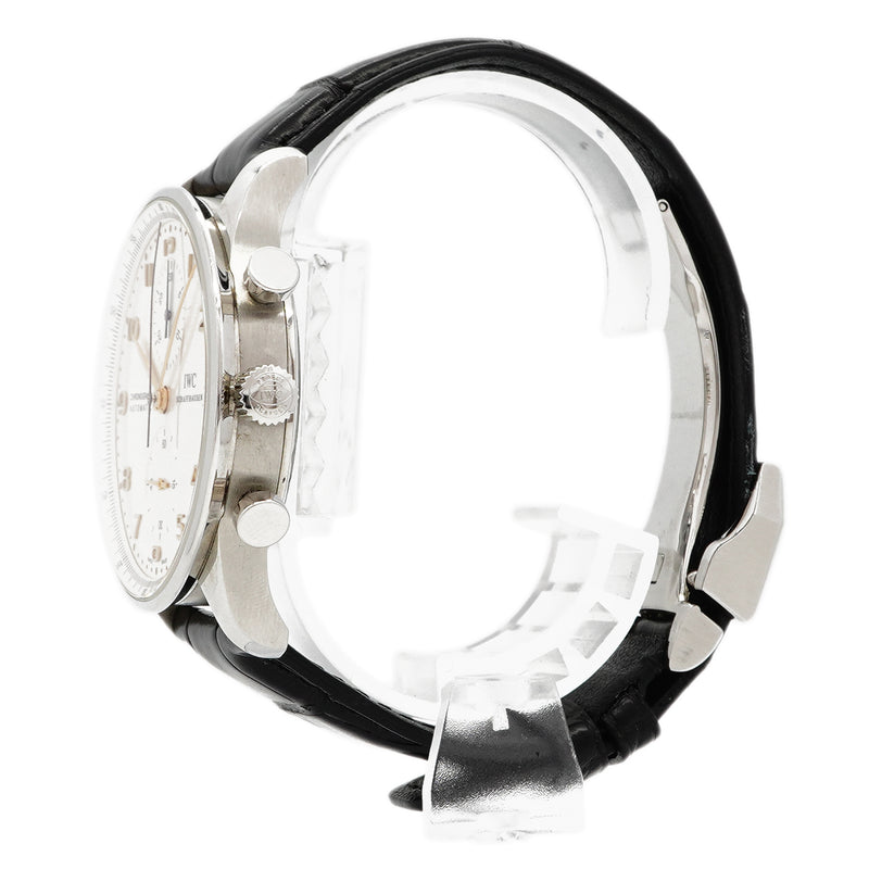 【6wgd0263】IWC アイダブリューシー シャフハウゼン ポルトギーゼ クロノグラフ IW371445 シルバー文字盤【中古】腕時計 メンズ