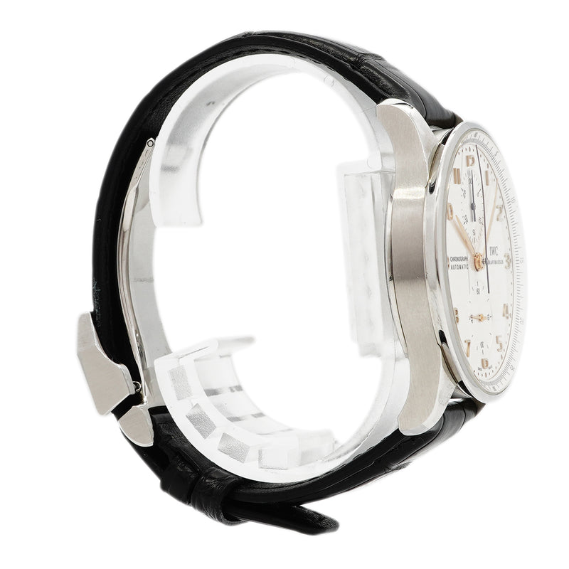 【6wgd0263】IWC アイダブリューシー シャフハウゼン ポルトギーゼ クロノグラフ IW371445 シルバー文字盤【中古】腕時計 メンズ